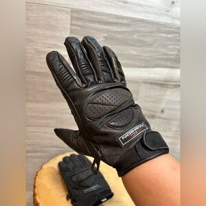 3/$30 Genuine black leather motorcycle gloves, with reinforced knuckles